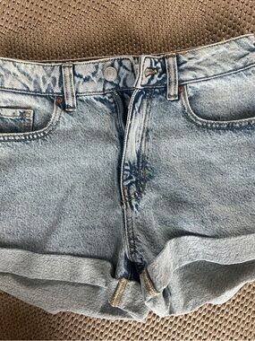 PacSun Light Blue Rolled Cuff Denim Shorts